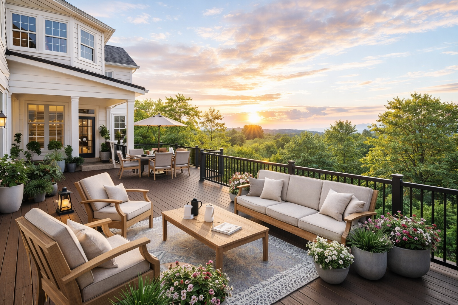 Beautiful outdoor deck installation completed by Florida contractor