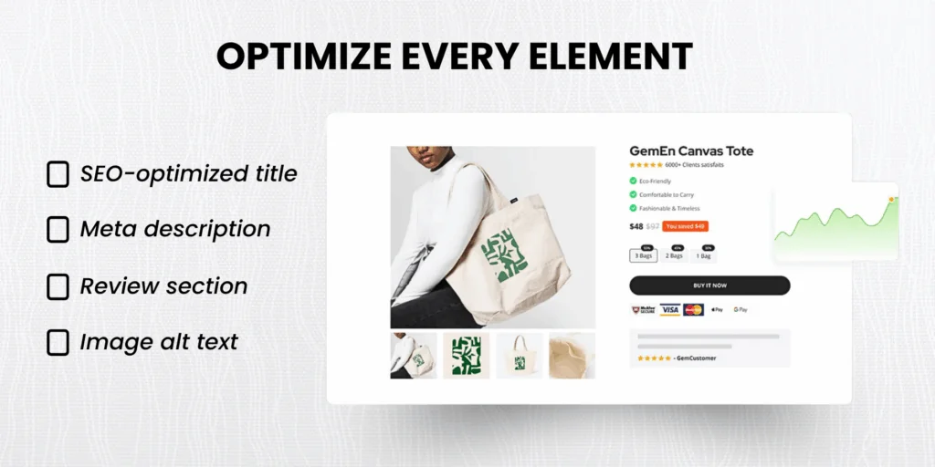 Product page SEO optimization in Shopify SEO checklist