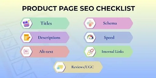 An image showing product page SEO for Shopify checklist