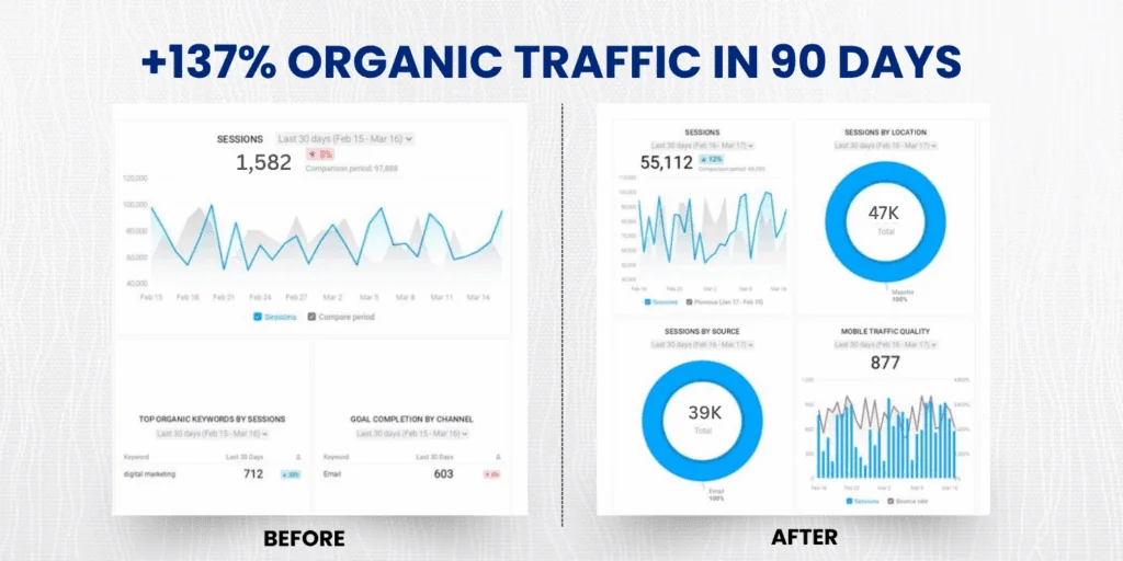 Shopify SEO Agency eCommerce client results