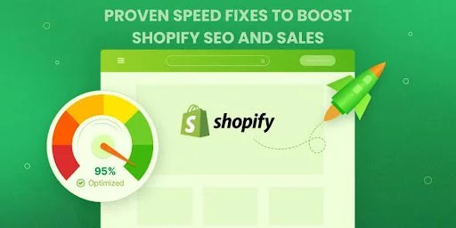 Before and after Shopify site speed optimization results - improved load time and SEO performance.