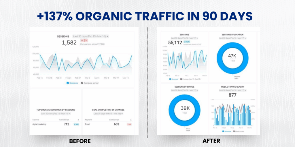 Shopify SEO Agency eCommerce client results